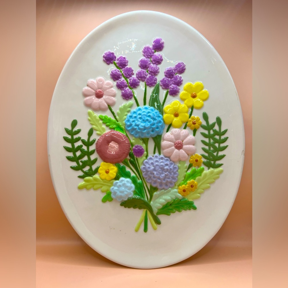 ✨SOLD✨ Vintage Flower Bouquet Oval Wall Plate by Atlantic Mold